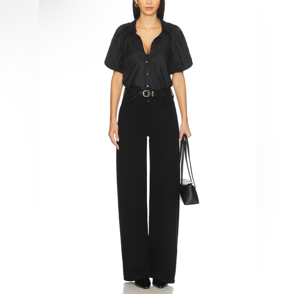 Citizens of Humanity Lyra Wide Leg Jeans in Plush Black Size 27 (NWT)